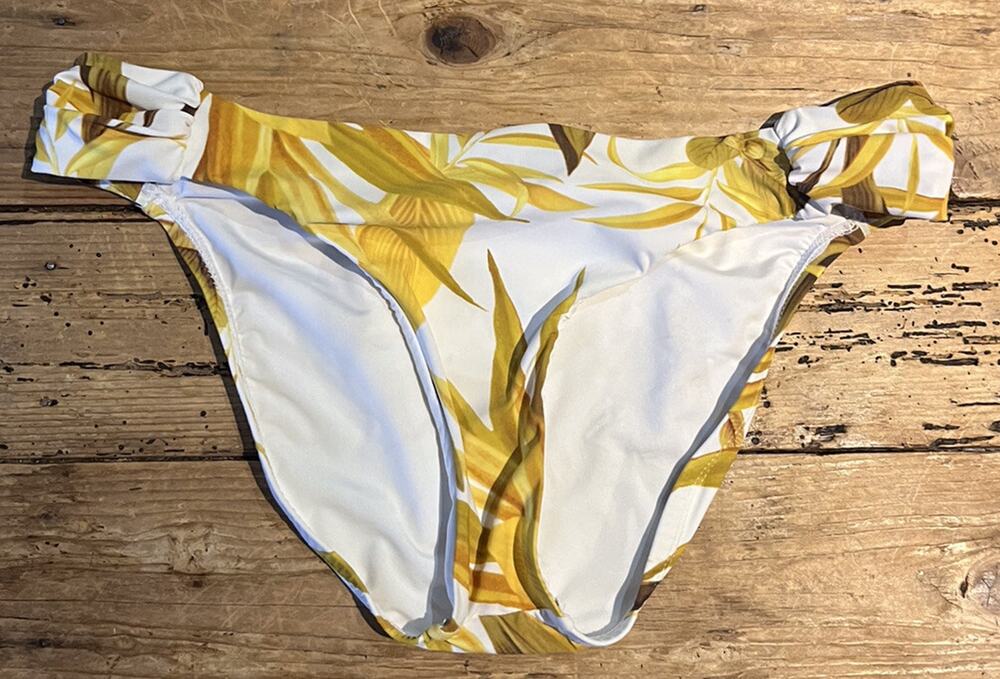 BCBG Maxariza Womens Size 6 White Yellow Bikini Bottom NWOT